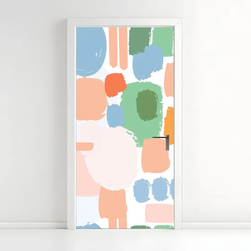 Türaufkleber pastell pinselstrich muster