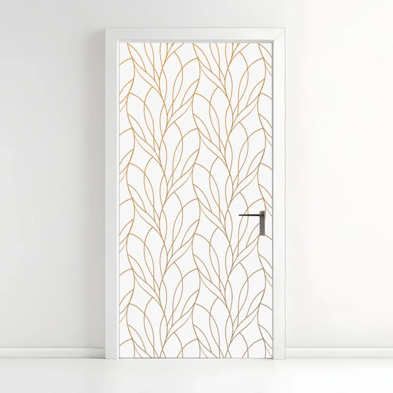 Türaufkleber leuchtende strelitzie vor tiefgrünen blättern – Wallnifity®