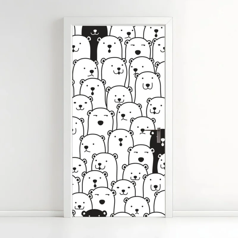 Türaufkleber niedliches muster mit bären