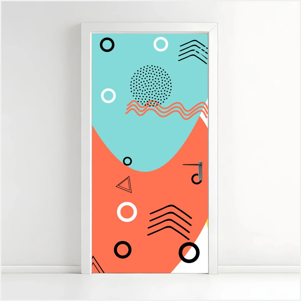 Türaufkleber farbenfrohes geometrisches muster – Wallnifity®