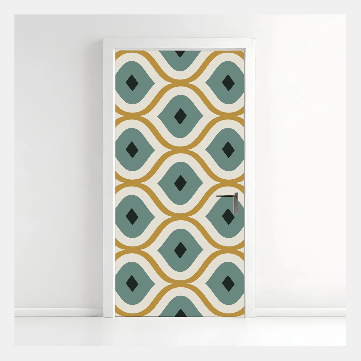 Türaufkleber türkis-goldenes geometrisches ornament – Wallnifity® Türaufkleber türkis-goldenes geometrisches ornament – Wallnifity®