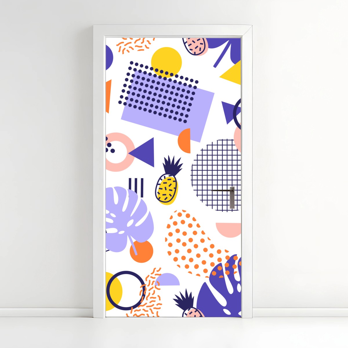 Türaufkleber verspieltes tropisches geometrisches muster – Wallnifity®