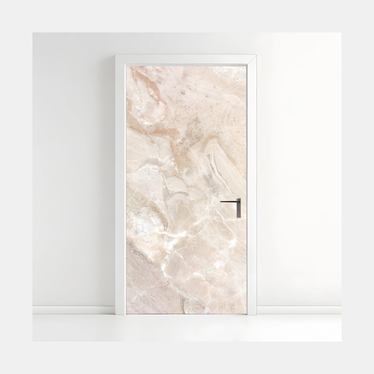 Türaufkleber beige marmorstruktur – Wallnifity®