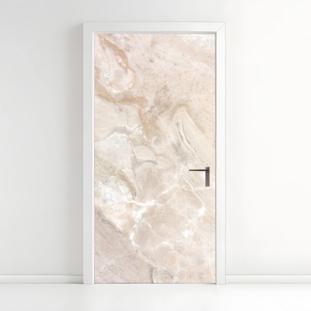Türaufkleber beige marmorstruktur – Wallnifity®