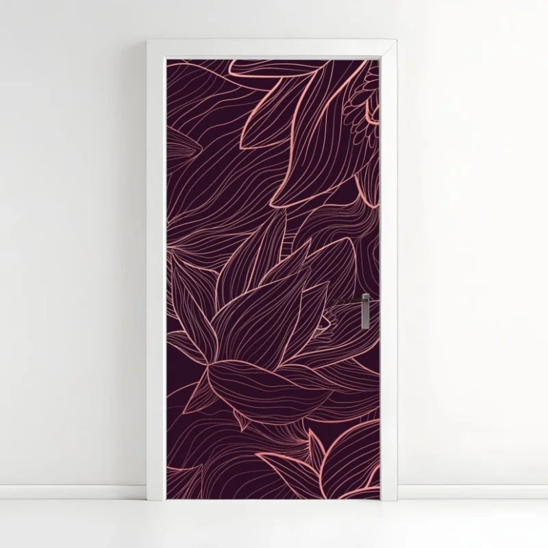 Türaufkleber zartes rosenmuster in pastellrosa – Wallnifity®