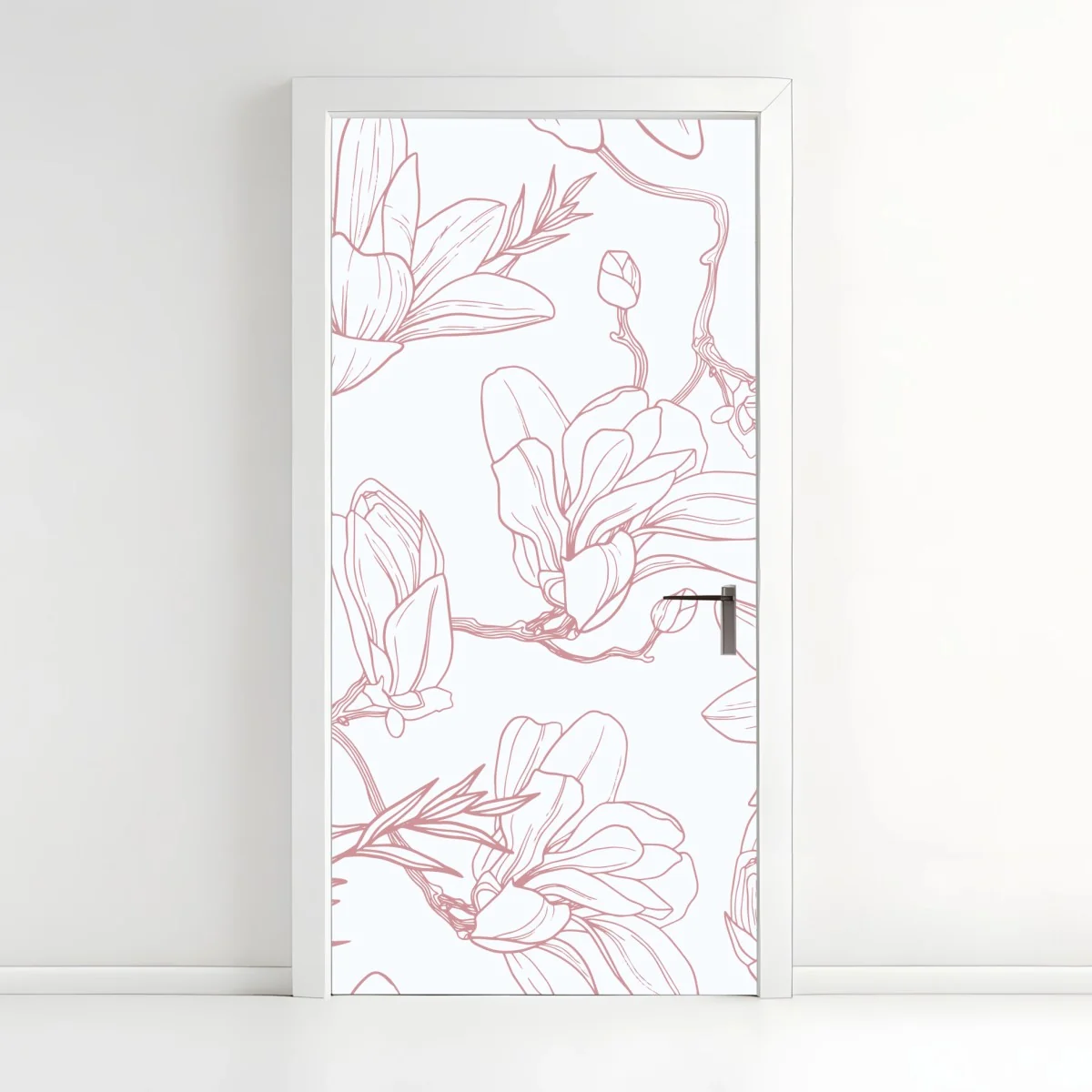 Türaufkleber zartes magnolienmuster in sanftem rosa – Wallnifity® Türaufkleber zartes magnolienmuster in sanftem rosa – Wallnifity®