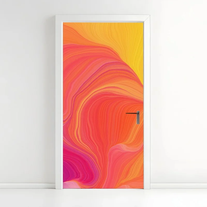 Türaufkleber Seljalandsfoss wasserfall bei sonnenuntergang – Wallnifity®