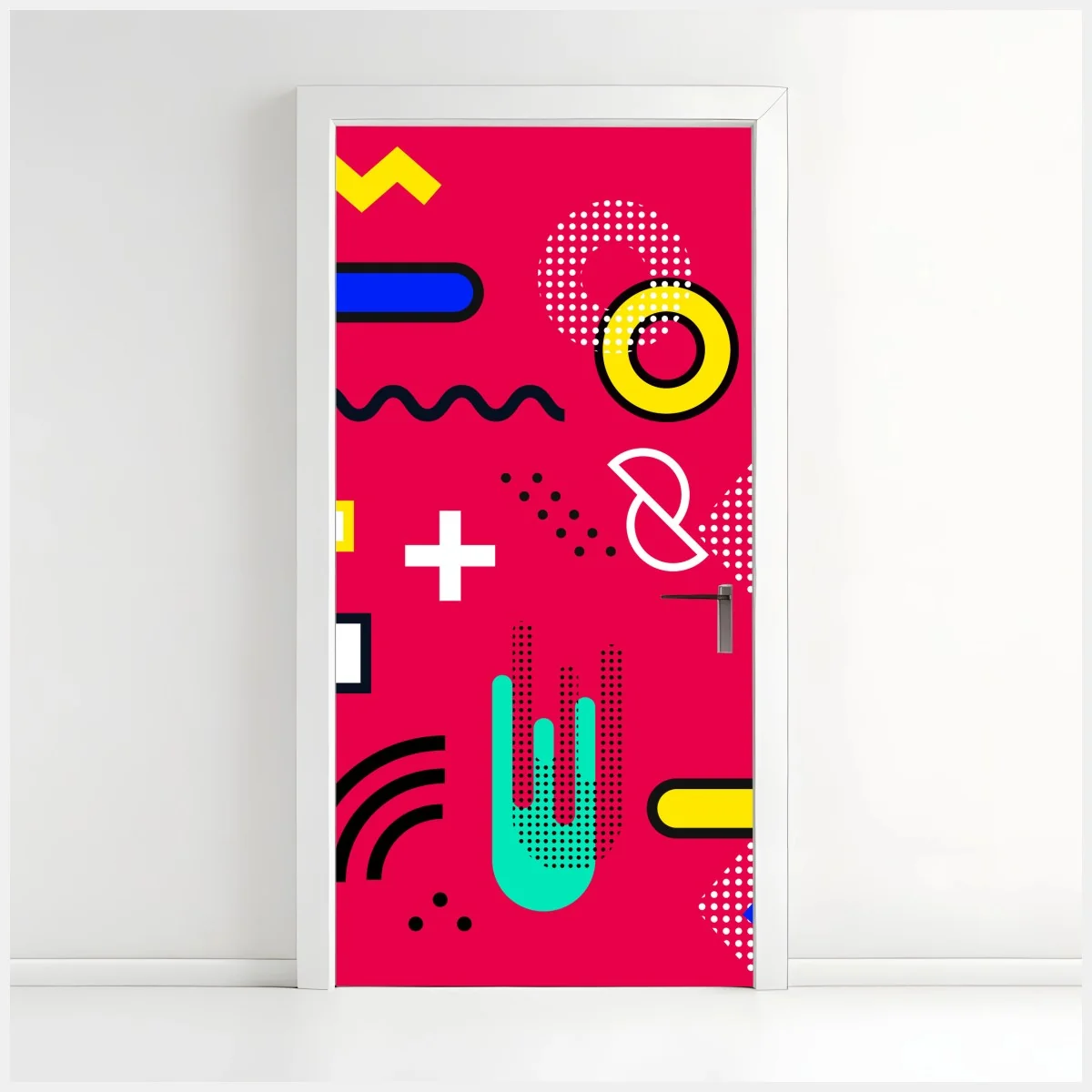 Türaufkleber lebhaftes geometrisches pop-muster – Wallnifity® Türaufkleber lebhaftes geometrisches pop-muster – Wallnifity®