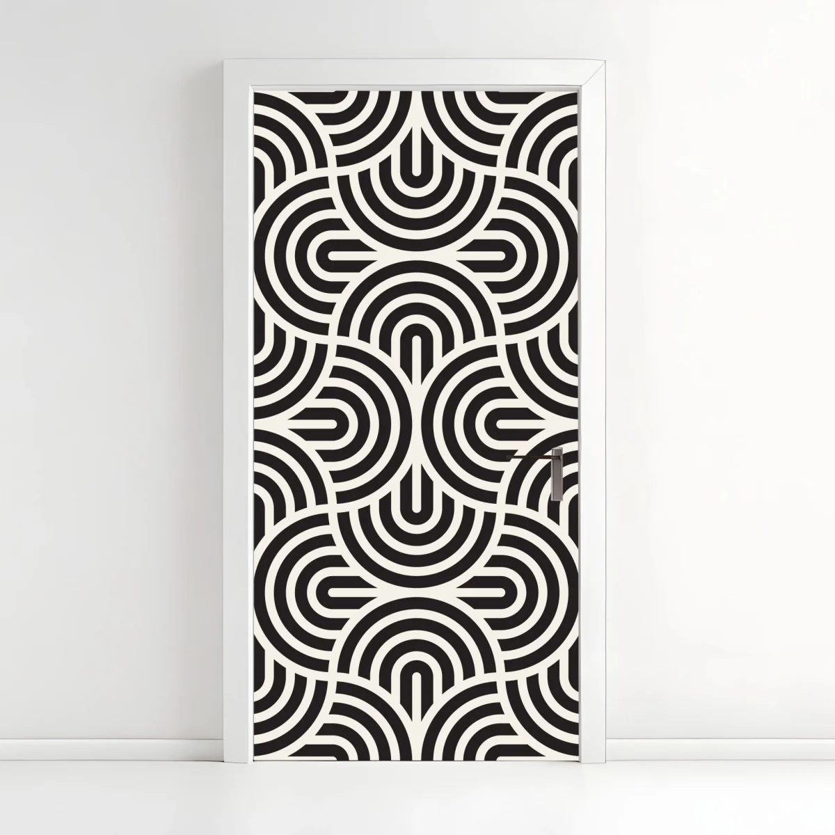 Türaufkleber schwarz-weiß geometrisches muster – Wallnifity® Türaufkleber schwarz-weiß geometrisches muster – Wallnifity®