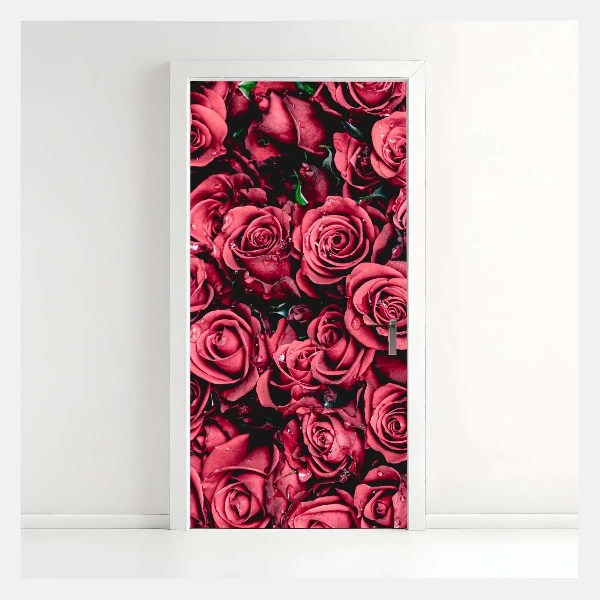 Türaufkleber pralle rote rosen wandbild – Wallnifity® Türaufkleber pralle rote rosen wandbild – Wallnifity®