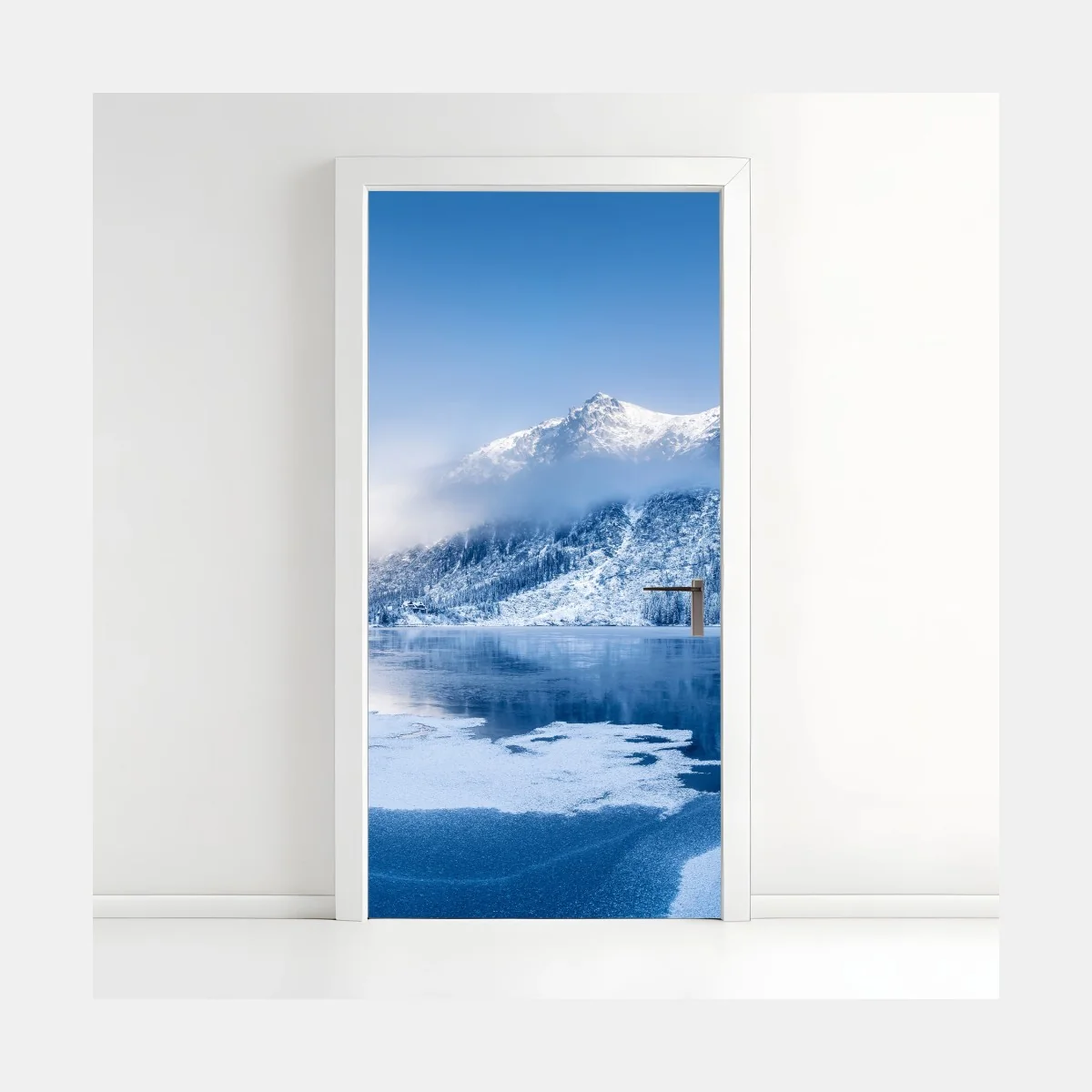 Türaufkleber ruhiges winterpanorama der Alpen – Wallnifity® Türaufkleber ruhiges winterpanorama der Alpen – Wallnifity®