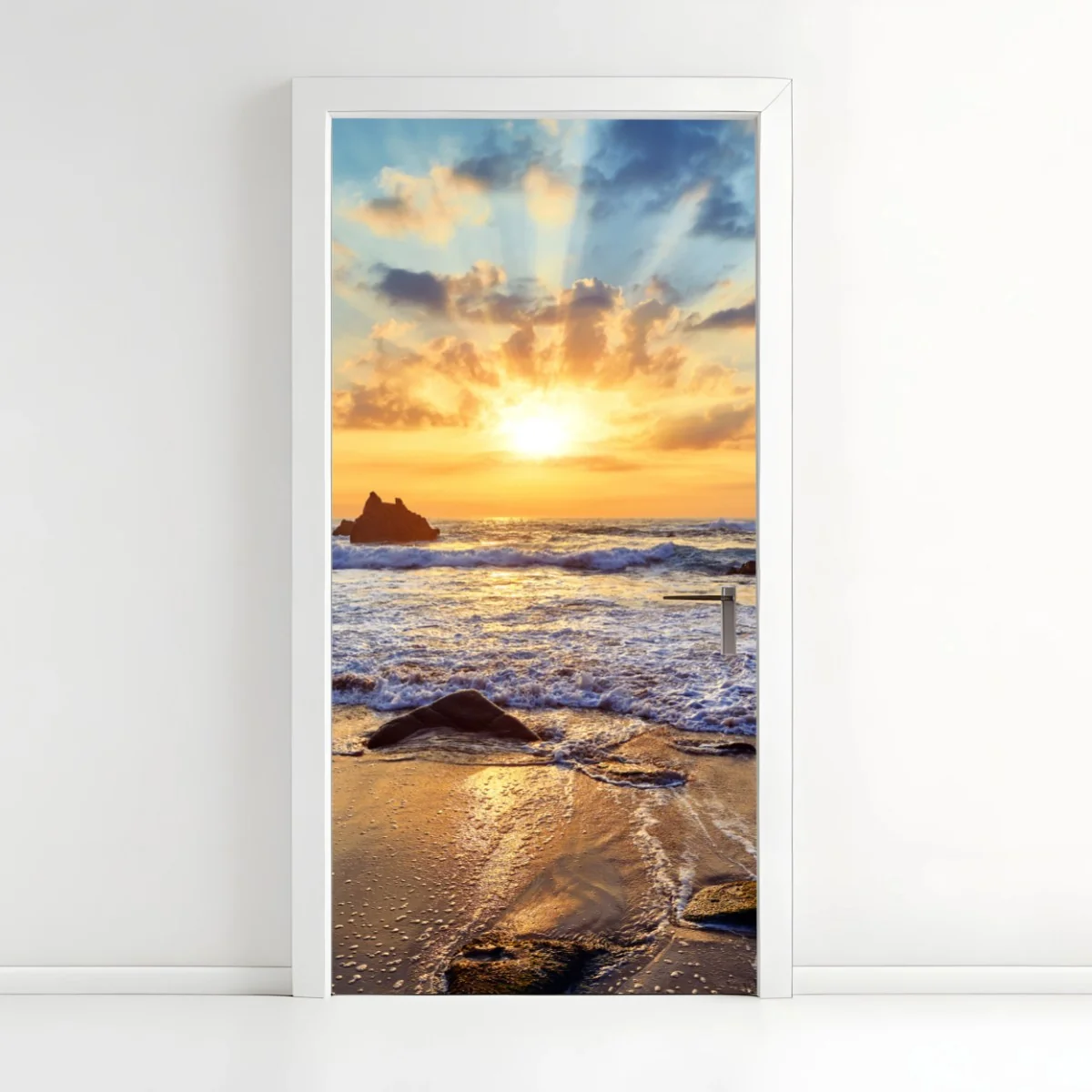 Türaufkleber sonnenuntergang an der felsigen küste – Wallnifity® Türaufkleber sonnenuntergang an der felsigen küste – Wallnifity®