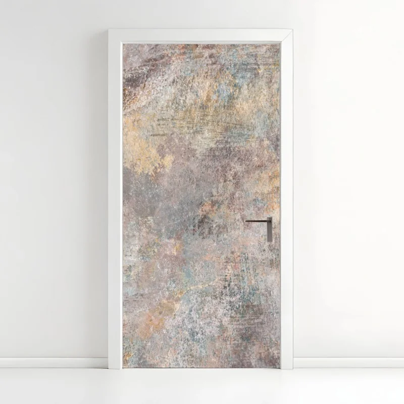 Türaufkleber subtile strukturierte abstraktion in warmen neutralen tönen