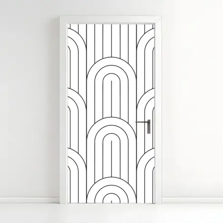 Türaufkleber monochromes bogenmuster – Wallnifity®
