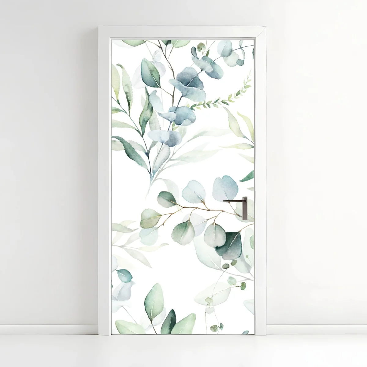 Türaufkleber aquarell eukalyptus blättermuster – Wallnifity®
