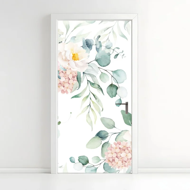 Türaufkleber beige botanisches blattmuster – Wallnifity®