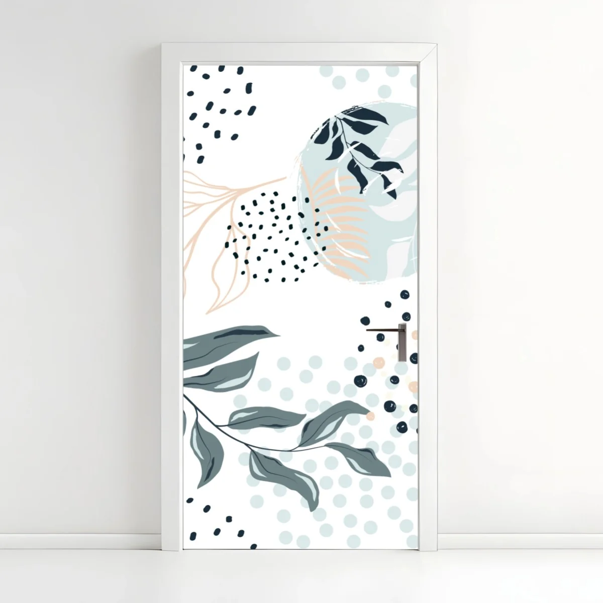 Türaufkleber pastellfarbenes botanisches abstraktes muster – Wallnifity® Türaufkleber pastellfarbenes botanisches abstraktes muster – Wallnifity®