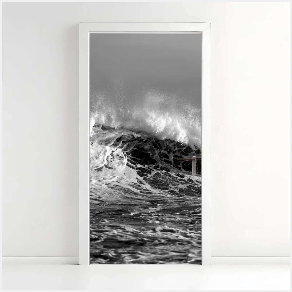 Türaufkleber dramatische schwarzweiß-welle des ozeans – Wallnifity® Türaufkleber dramatische schwarzweiß-welle des ozeans – Wallnifity®