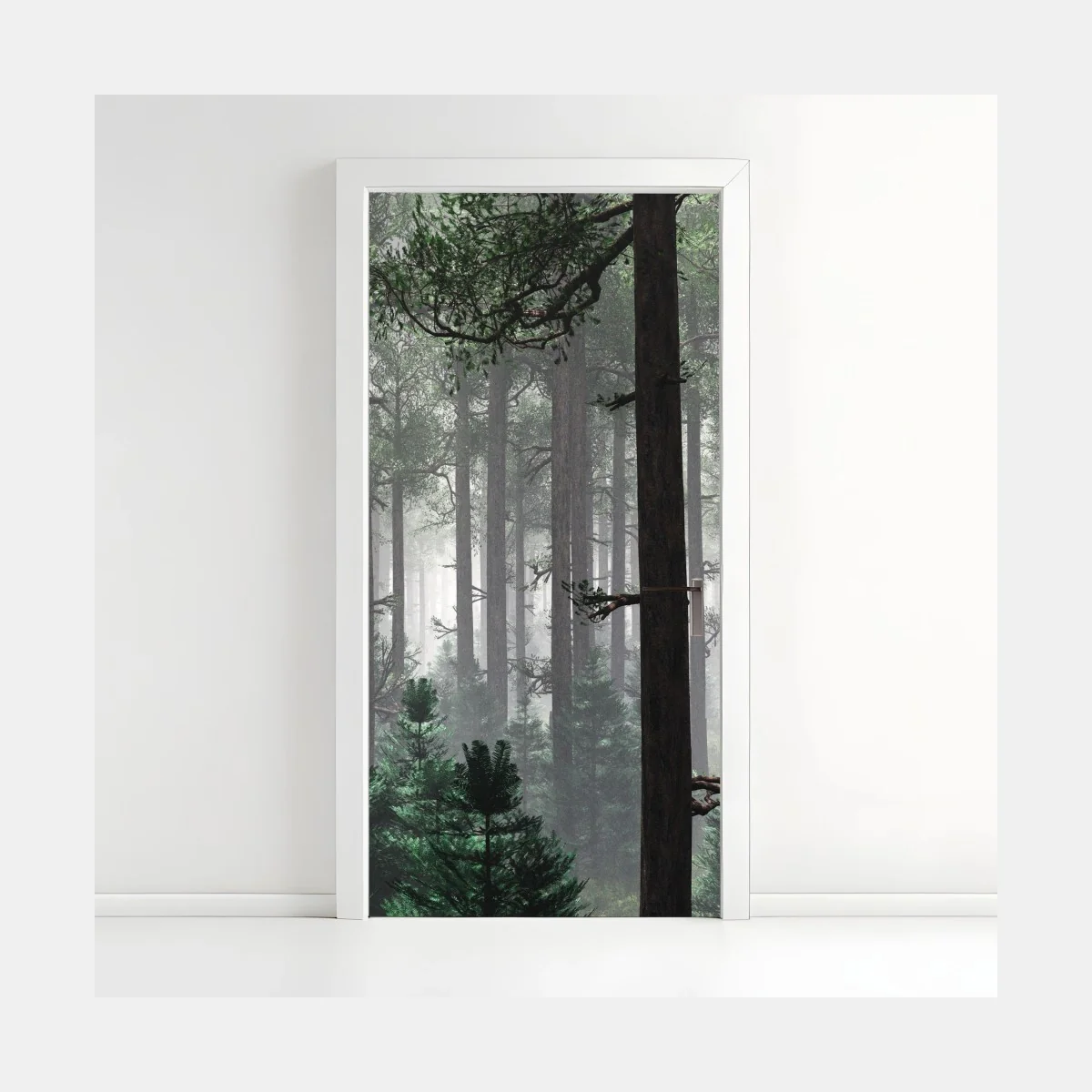 Türaufkleber nebliger immergrüner wald – Wallnifity® Türaufkleber nebliger immergrüner wald – Wallnifity®