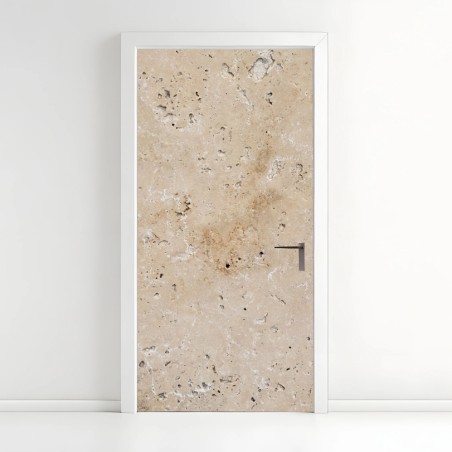 Türaufkleber beige travertin steinstruktur – Wallnifity®