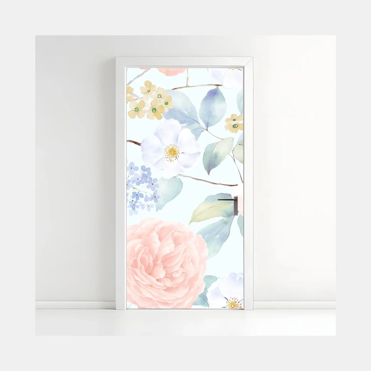 Türaufkleber zarte pastellblumen in aquarell – Wallnifity® Türaufkleber zarte pastellblumen in aquarell – Wallnifity®