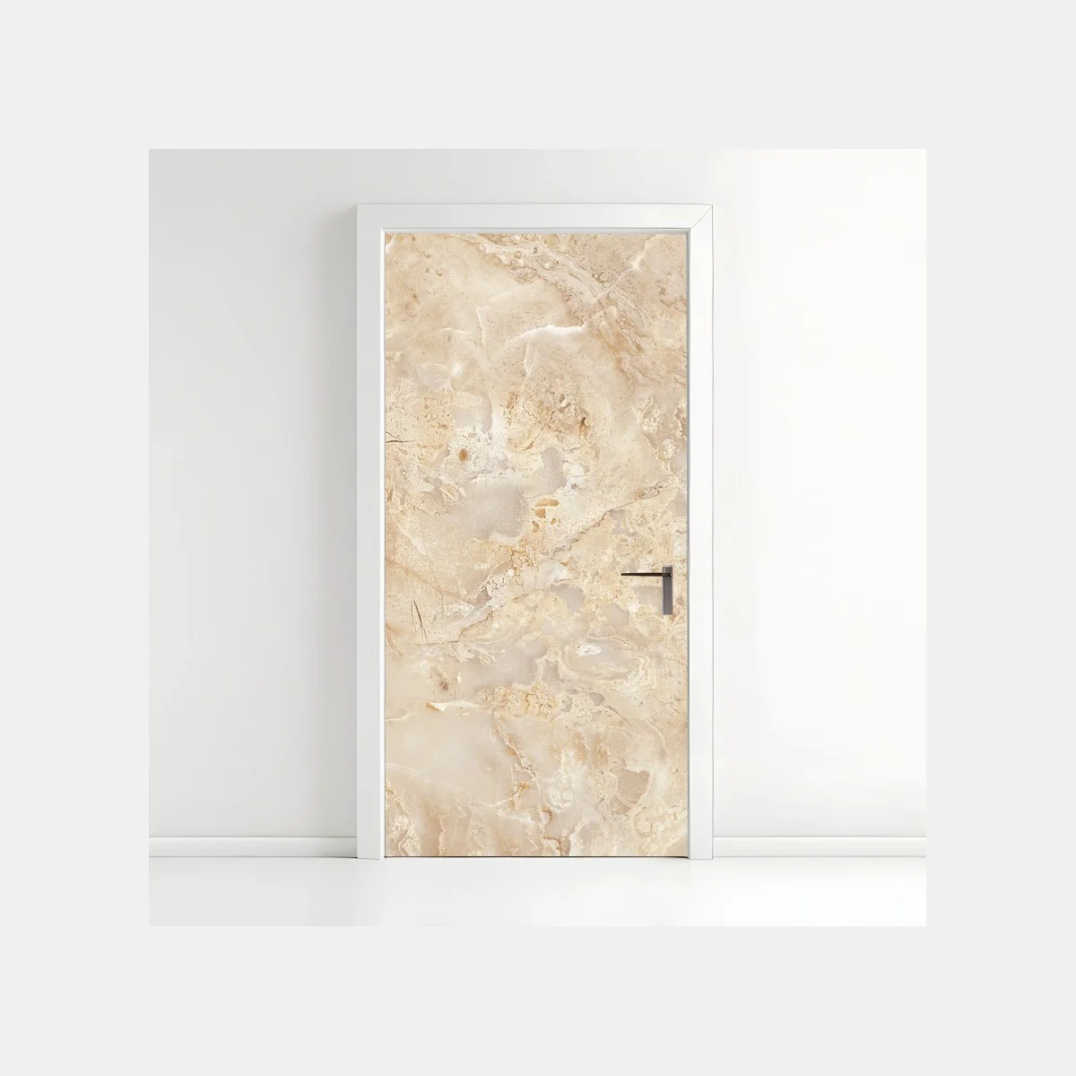 Türaufkleber beige marmortextur mit natürlichen aderungen – Wallnifity®