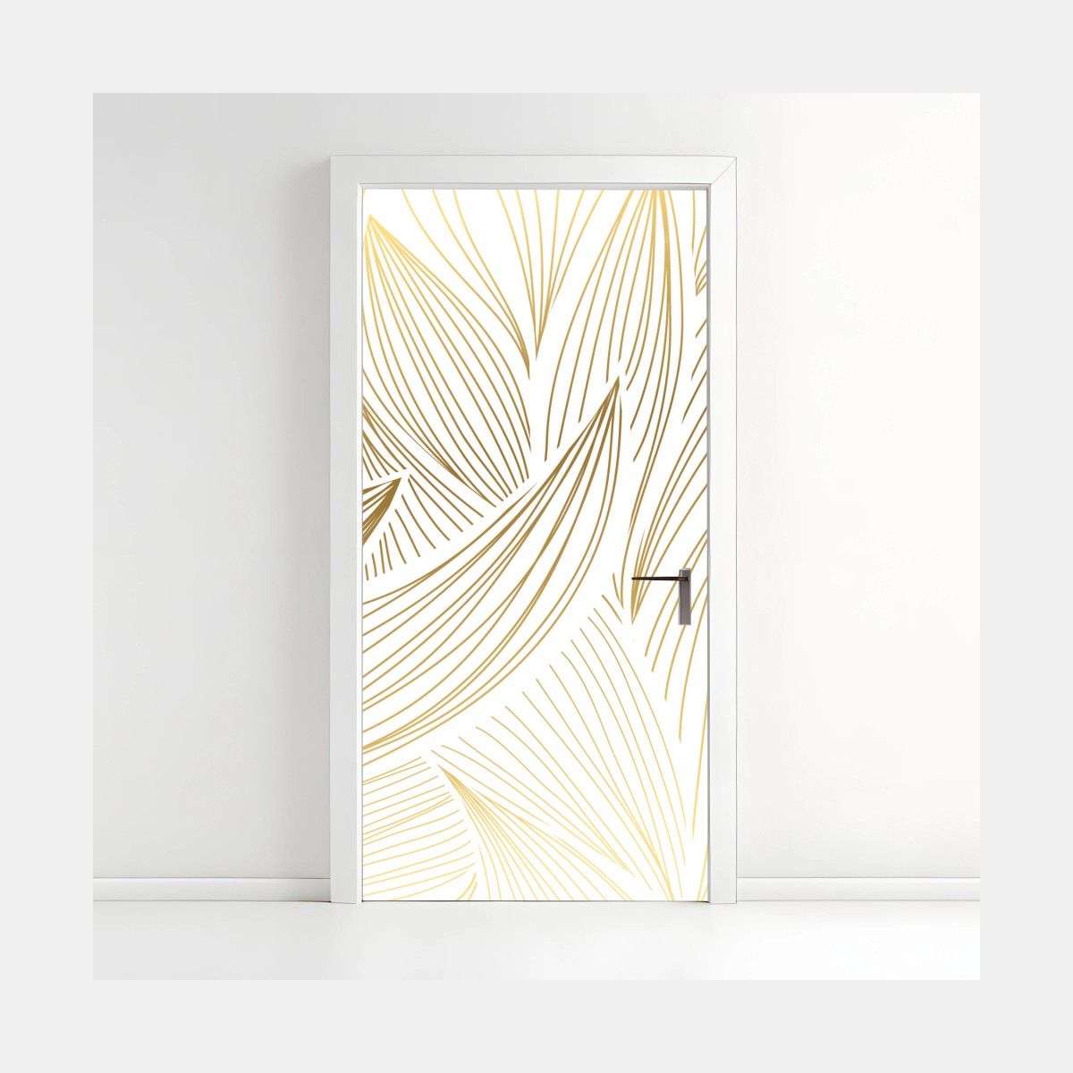 Türaufkleber goldene blattlinien – Wallnifity®