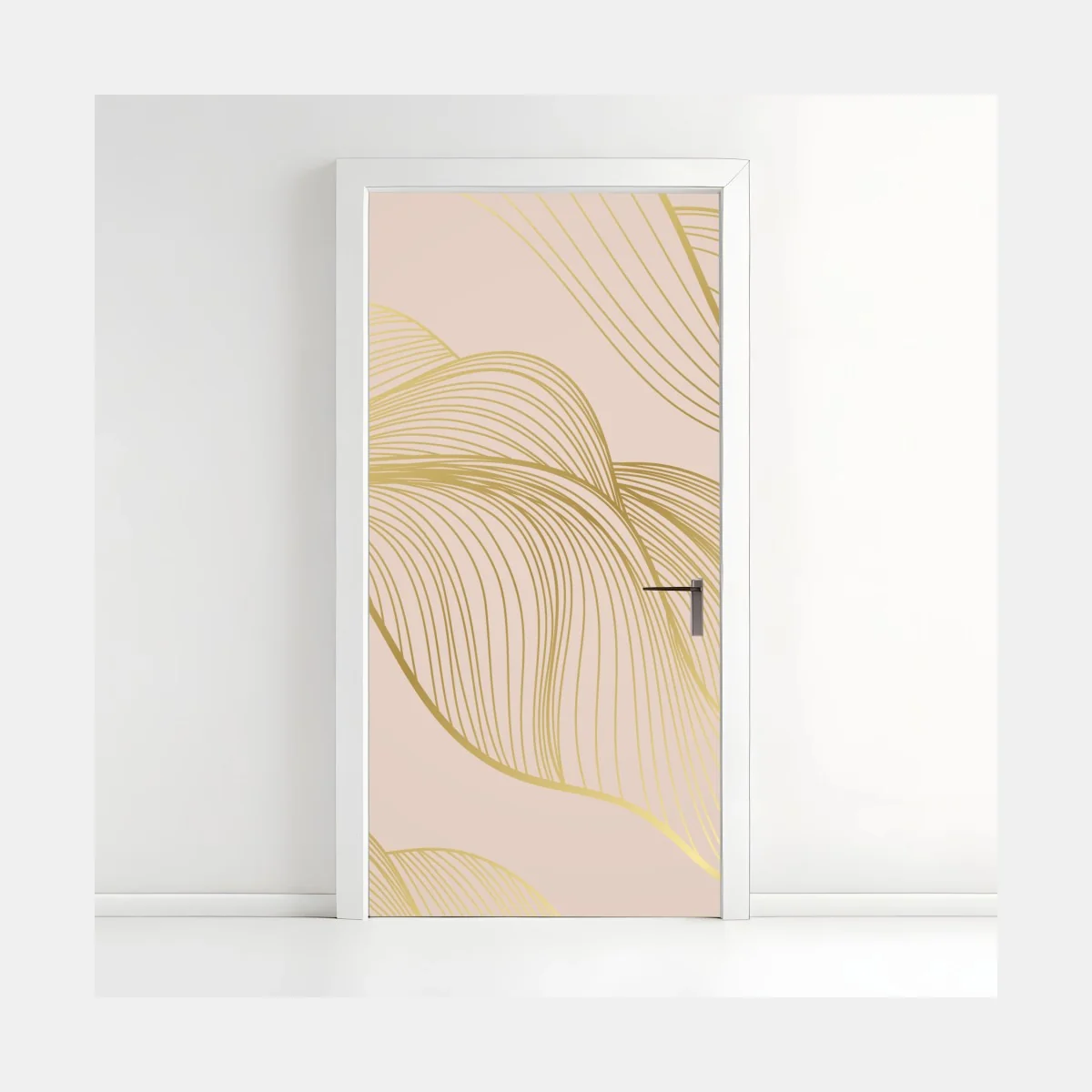 Türaufkleber abstraktes muster goldener wellen – Wallnifity® Türaufkleber abstraktes muster goldener wellen – Wallnifity®