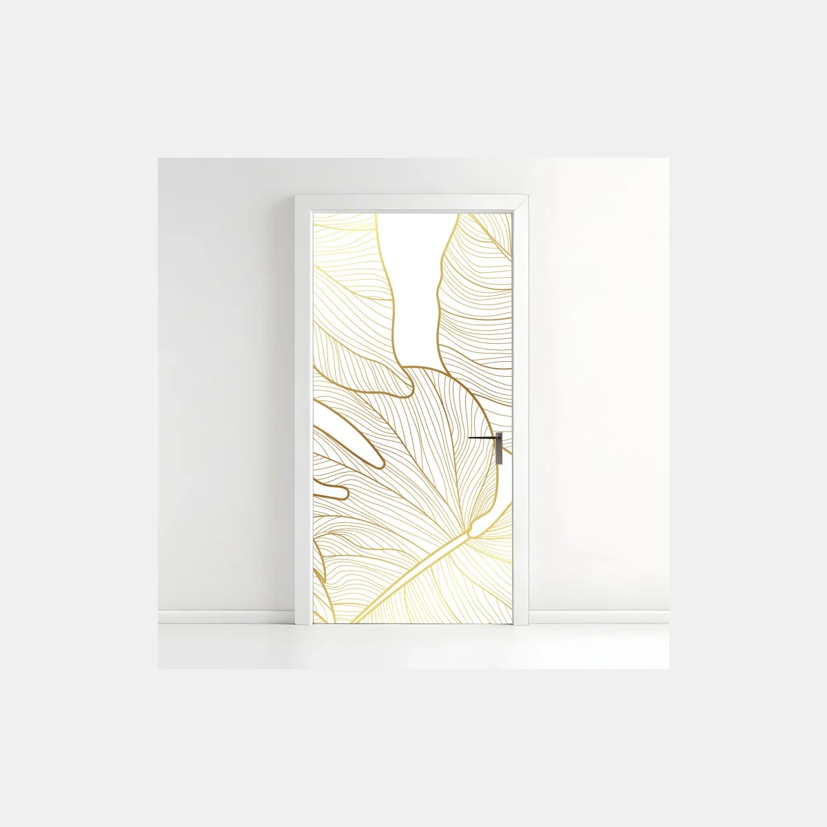 Türaufkleber goldene botanische blattzeichnung – Wallnifity® Türaufkleber goldene botanische blattzeichnung – Wallnifity®