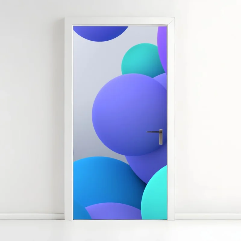 Türaufkleber bunte schwebende kugeln 3d abstrakt