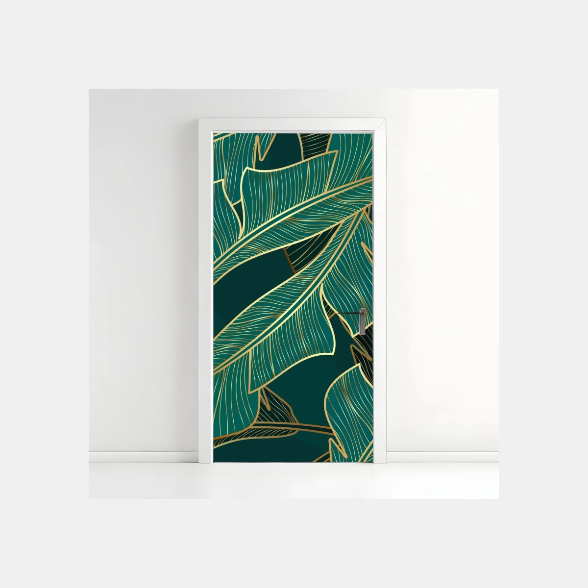 Türaufkleber goldene tropische bananenblätter – Wallnifity®