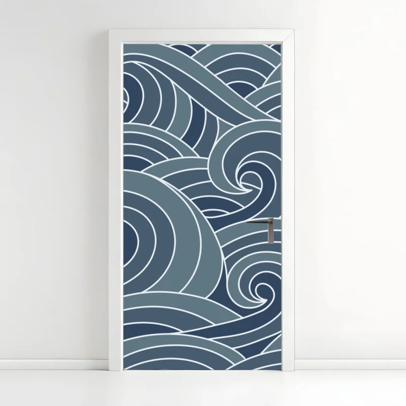 Türaufkleber stilisiertes wellenmuster