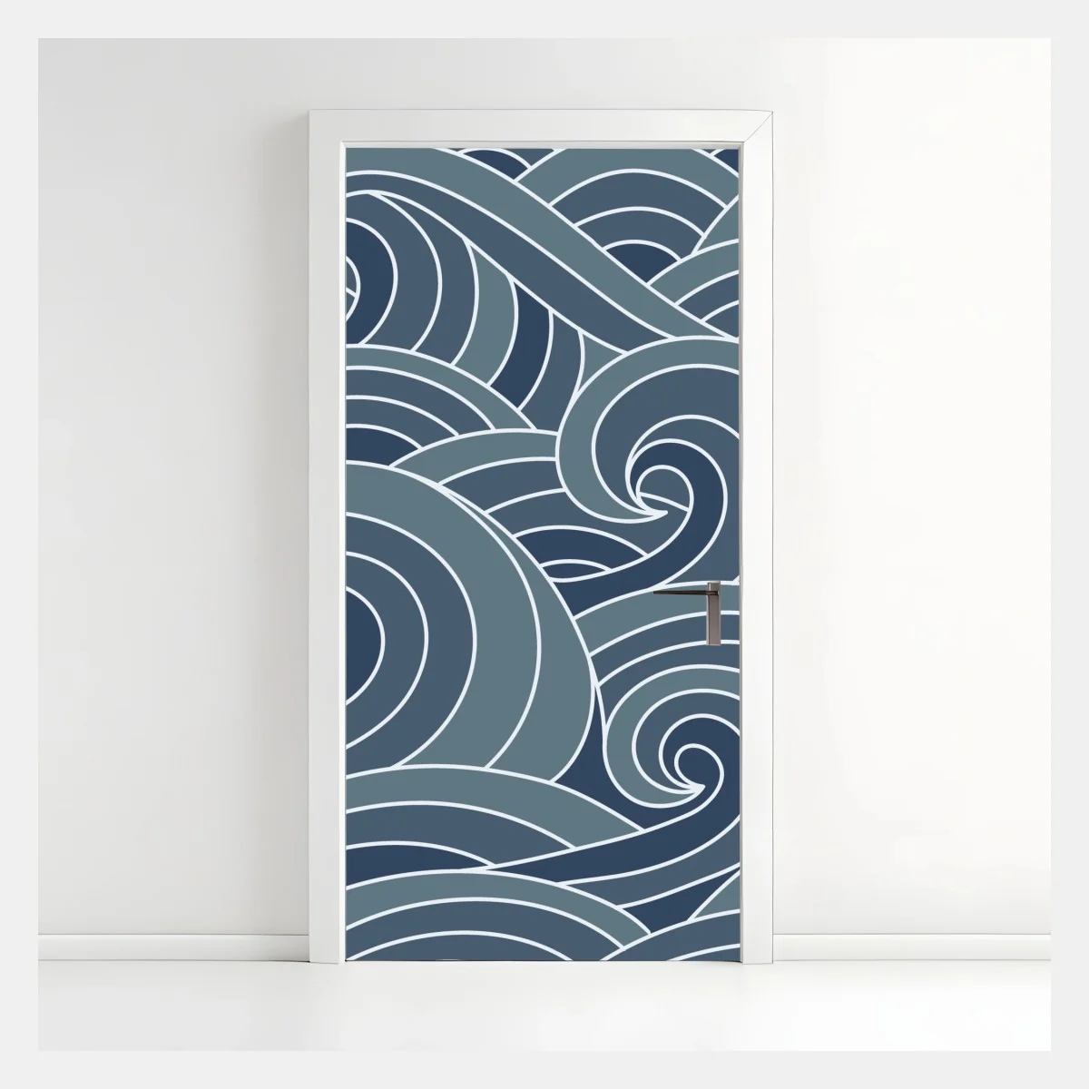 Türaufkleber stilisiertes wellenmuster – Wallnifity®