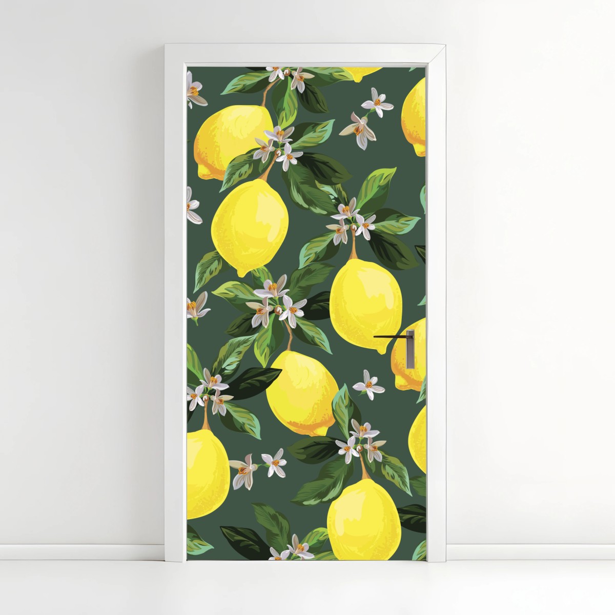 Türaufkleber botanisches zitronenmuster – Wallnifity®