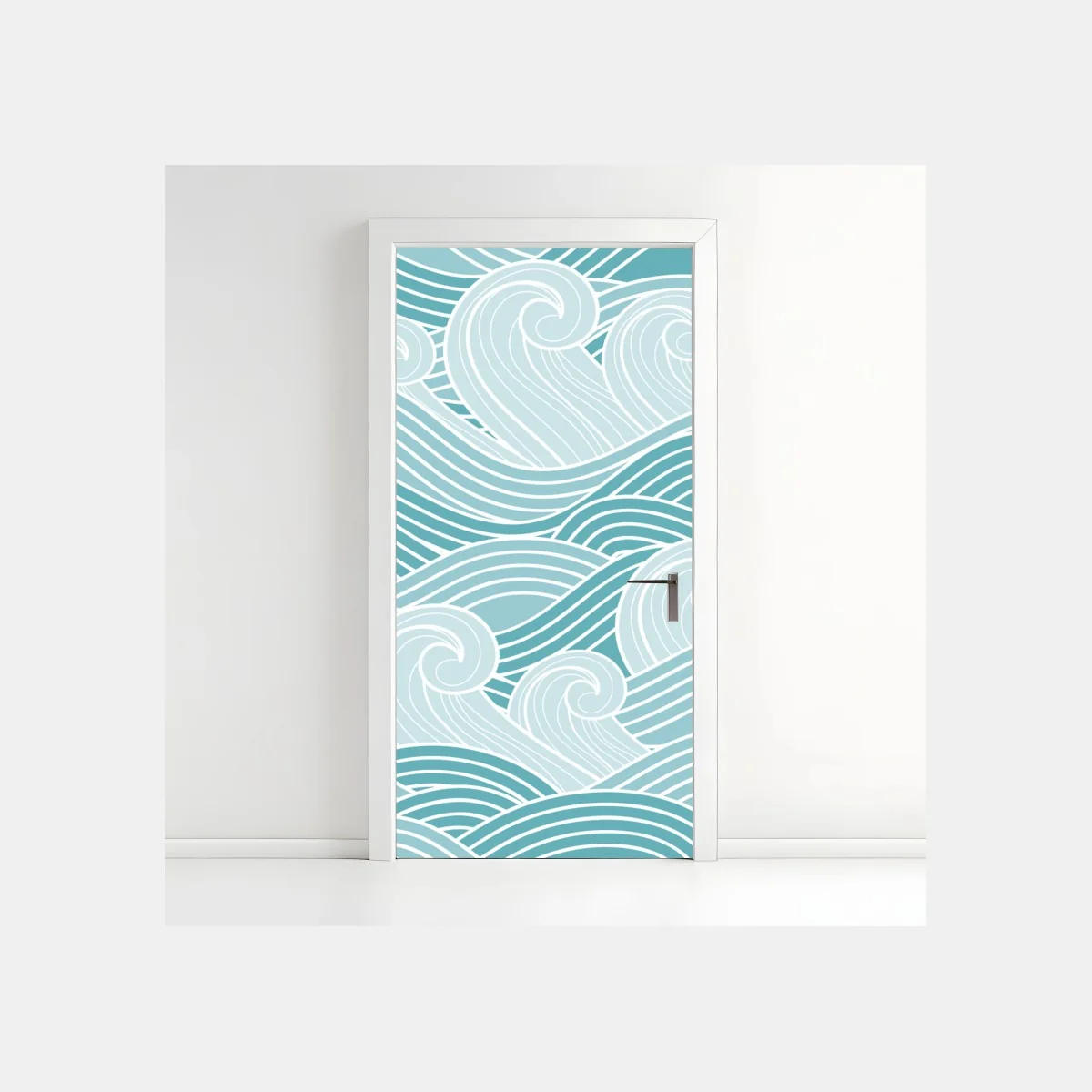 Türaufkleber ruhiges türkisfarbenes wellenmuster – Wallnifity® Türaufkleber ruhiges türkisfarbenes wellenmuster – Wallnifity®
