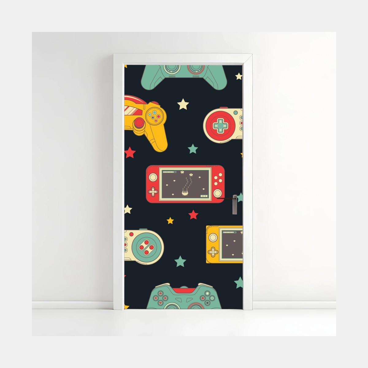 Türaufkleber retro gamecontroller muster – Wallnifity®