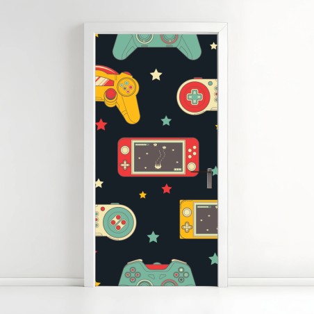 Türaufkleber retro gamecontroller muster – Wallnifity®