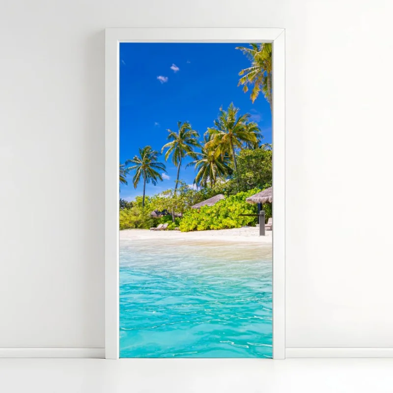 Türaufkleber tropischer türkisstrand