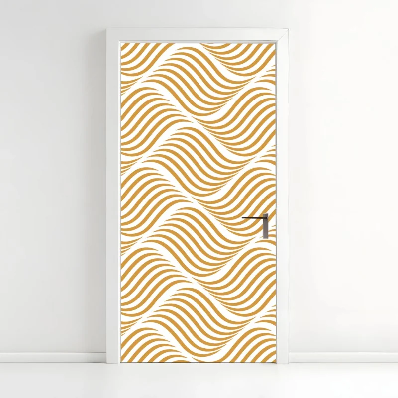 Türaufkleber goldenes wellenmuster wanddeko