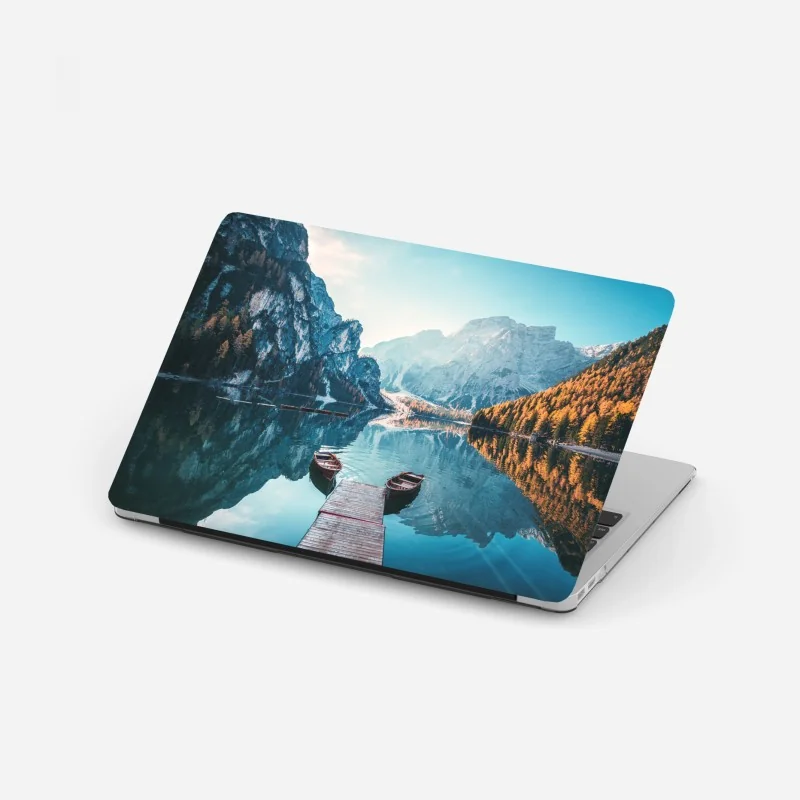 Laptop-Aufkleber sonnenbeschienener canyon bei Horseshoe Bend, Colorado River – Wallnifity®