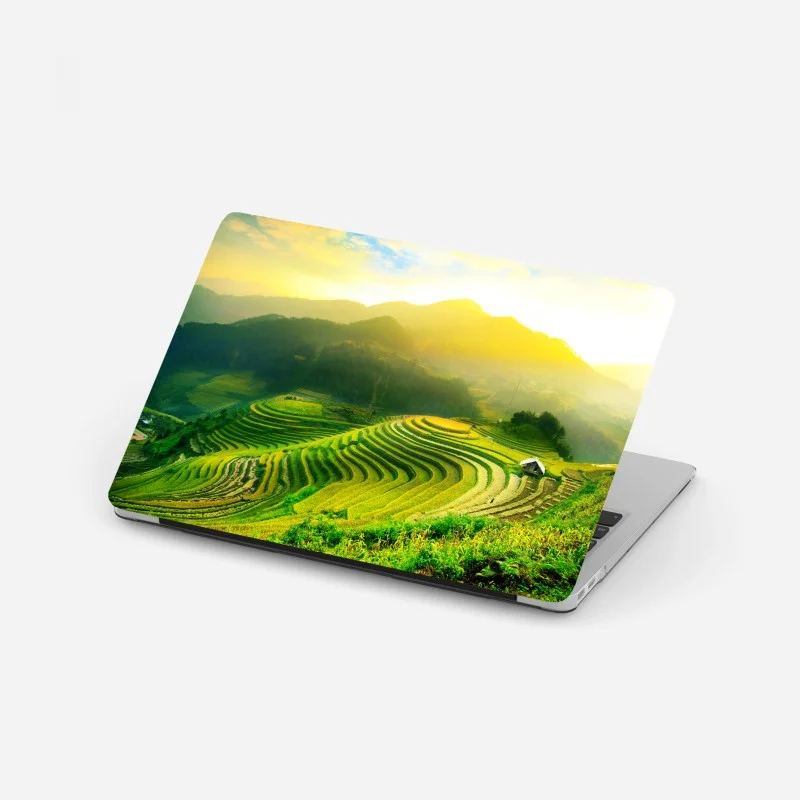 Laptop-Aufkleber monochrome küstenaufnahme aus der luft – Wallnifity®