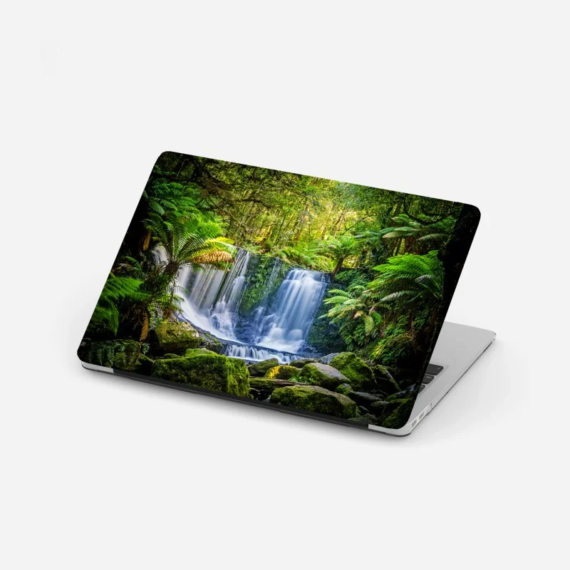Laptop-Aufkleber üppiger wasserfall im Mt Field National Park, Tasmania