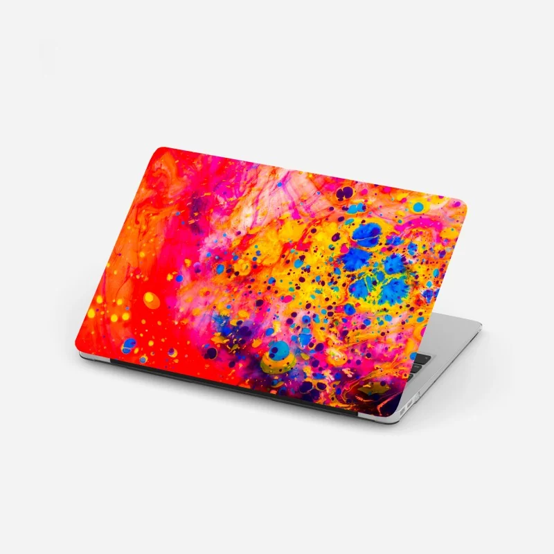 Laptop-Aufkleber federmuster in marineblau und rosa – Wallnifity®