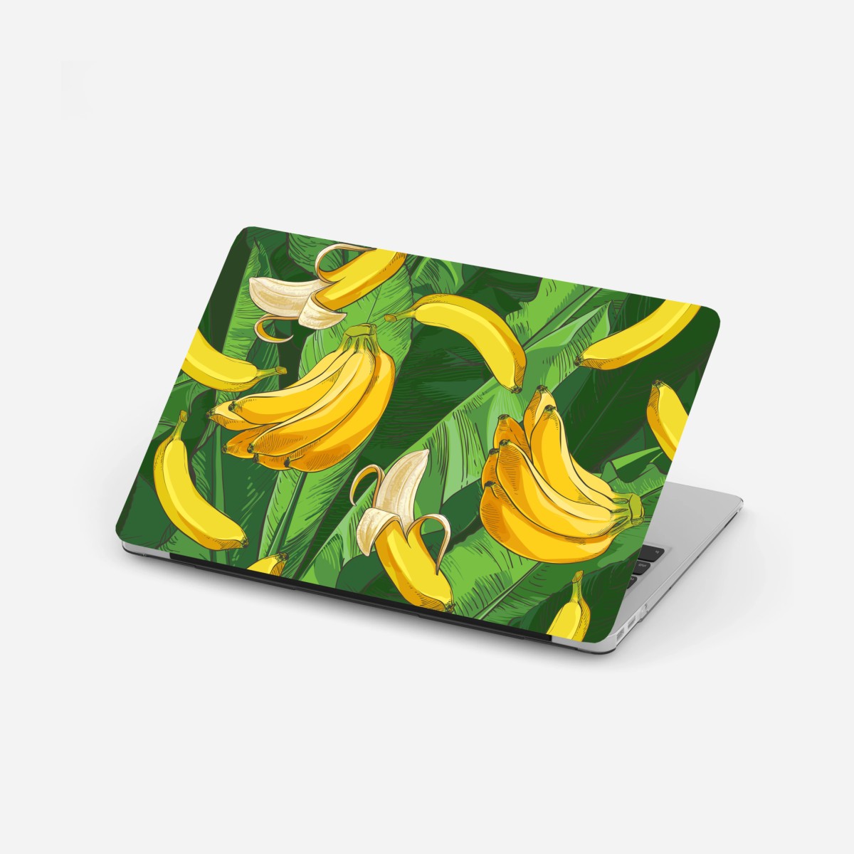 Laptop-Aufkleber tropisches bananenmuster mit bananenblättern – Wallnifity® Laptop-Aufkleber tropisches bananenmuster mit bananenblättern – Wallnifity®