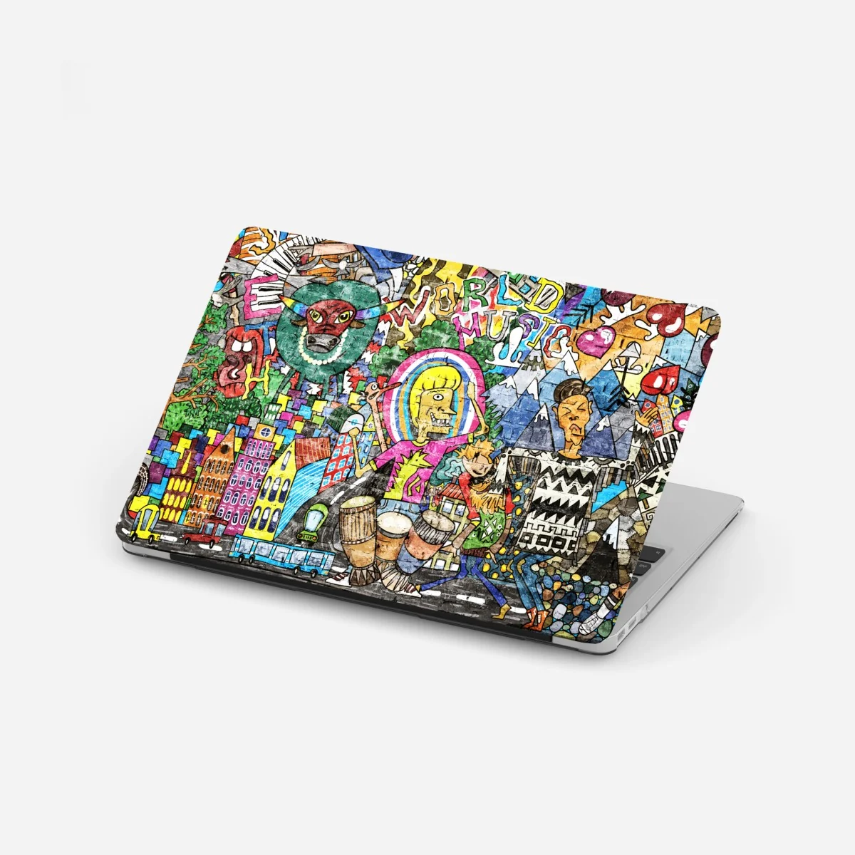 Laptop-Aufkleber farbenfrohes graffiti-wandbild – Wallnifity®