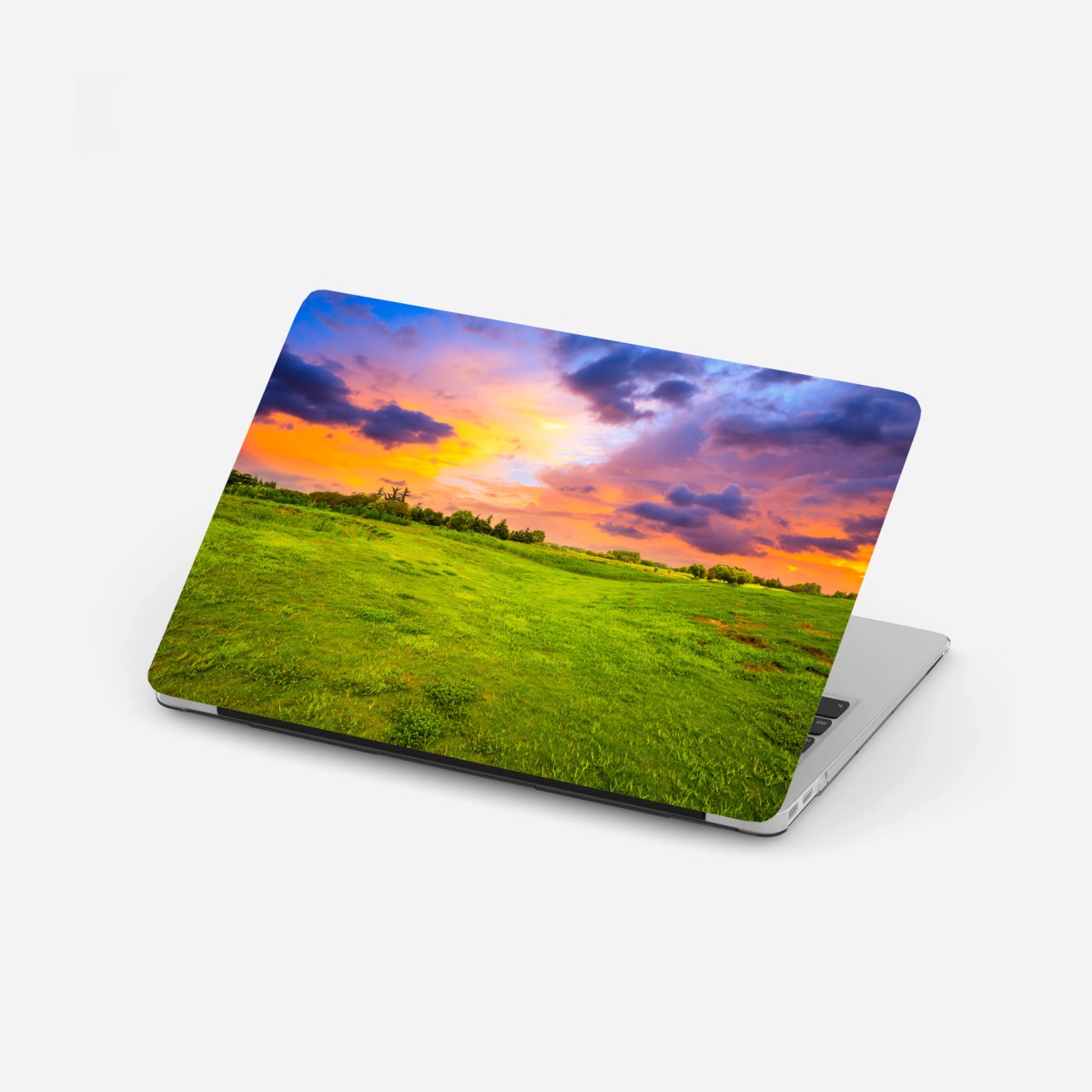 Laptop-Aufkleber sonnenuntergang über grüner wiese – Wallnifity® Laptop-Aufkleber sonnenuntergang über grüner wiese – Wallnifity®