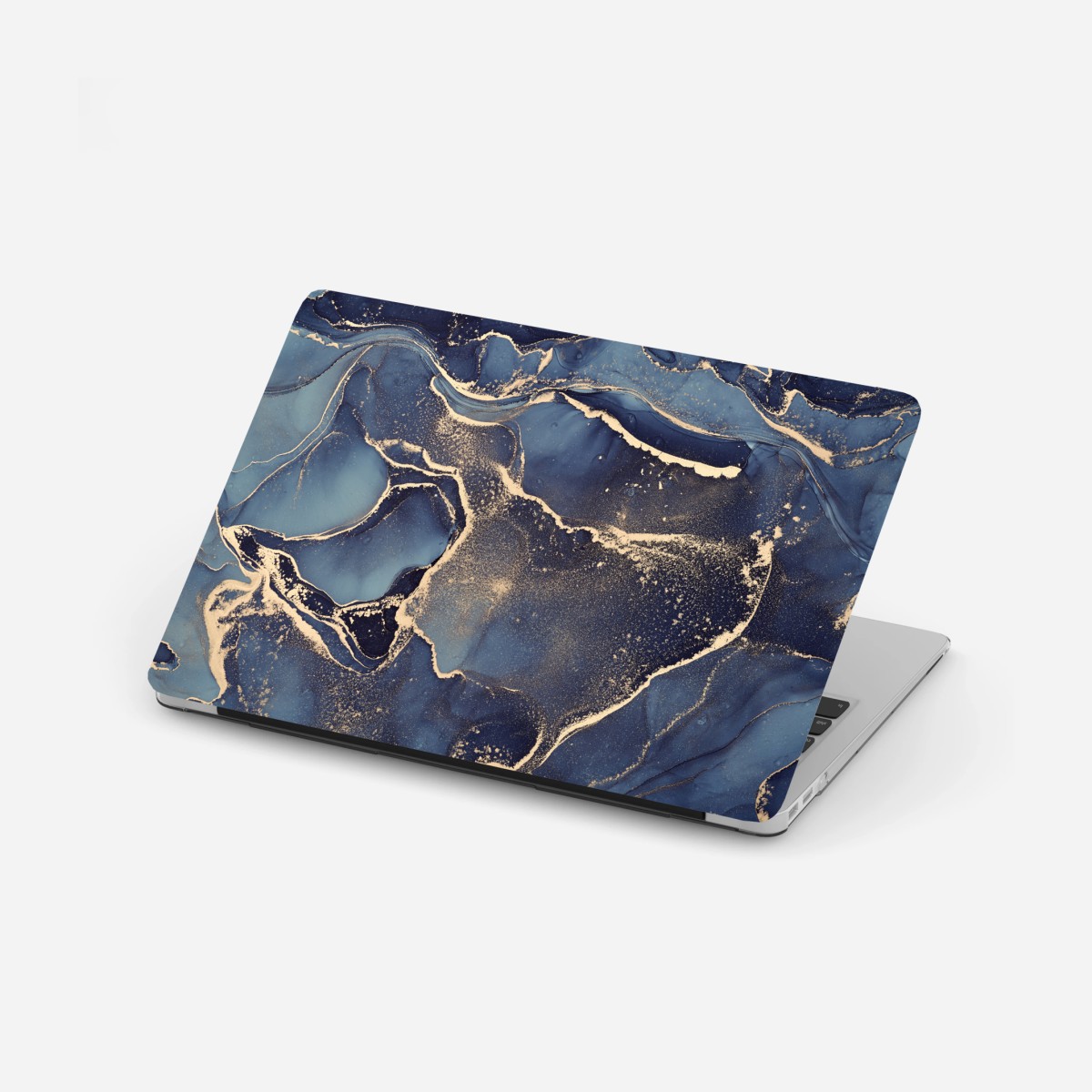 Laptop-Aufkleber traumhafte abstrakte fließmalerei in blau und gold – Wallnifity®