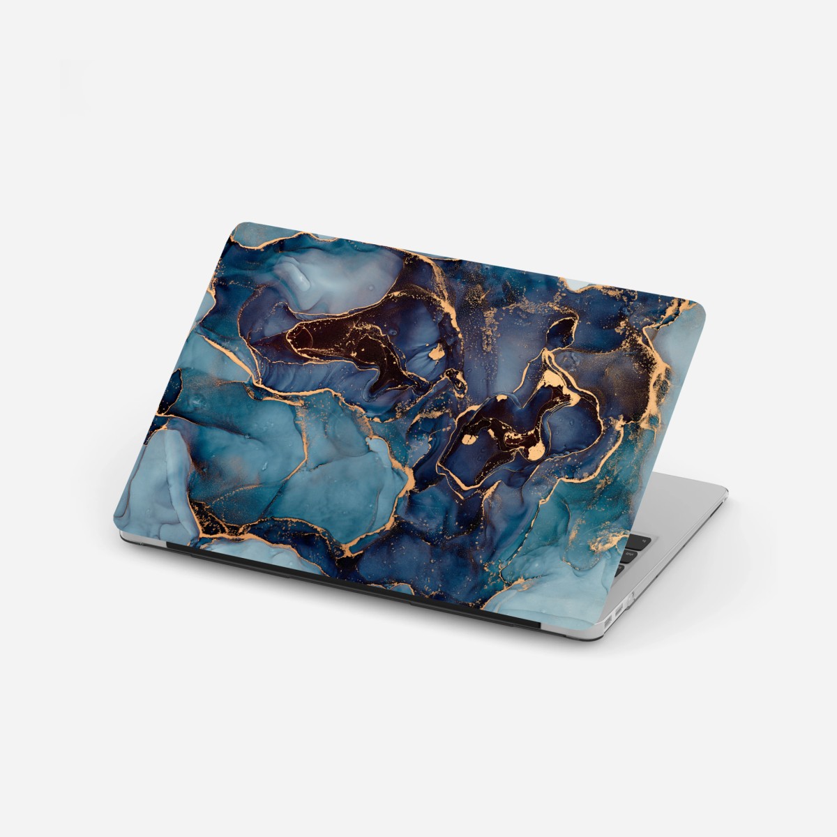 Laptop-Aufkleber tiefes ozeanblau mit goldadern – Wallnifity® Laptop-Aufkleber tiefes ozeanblau mit goldadern – Wallnifity®