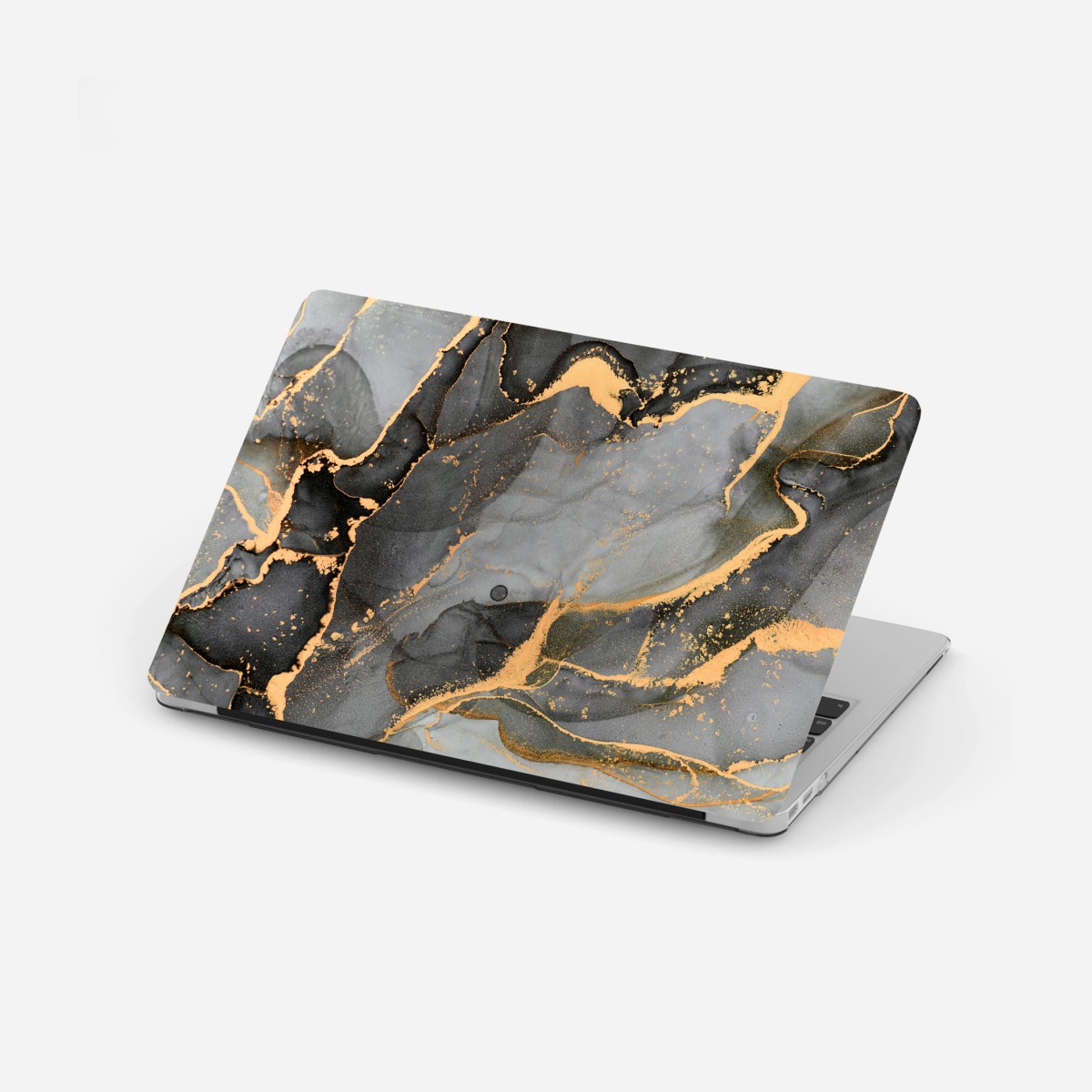 Laptop-Aufkleber rauchiger grauer marmor mit goldenen adern – Wallnifity®