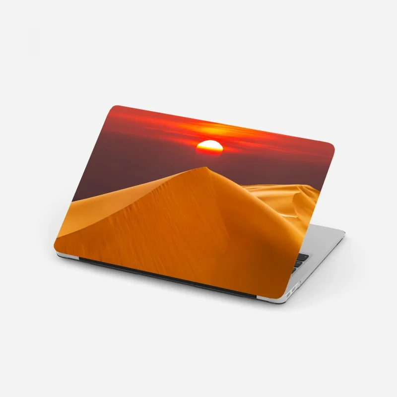 Laptop-Aufkleber goldener sonnenuntergang über sanddünen